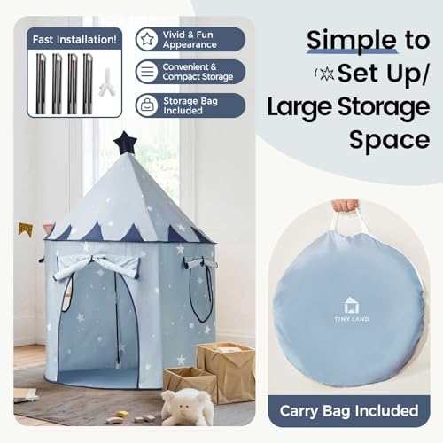 Tiny Land Kids Play Tent, Pop-Up Cute Toddler Tents, Portable Baby Tent for Indoor Fun & Imagination