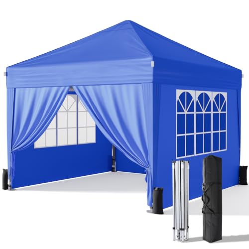 Driftalia 10x10 Pop Up Canopy with Sidewalls, Outdoor Instant Canopy Tent with Carry Bag for Commercial Events, Camping, B...