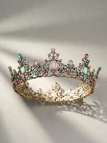 SWEETV Queen Crown for Women - Baroque Wedding Tiaras and Crowns,Jeweled Tiara Crown,Prom Birthday Halloween Hair Accessories
