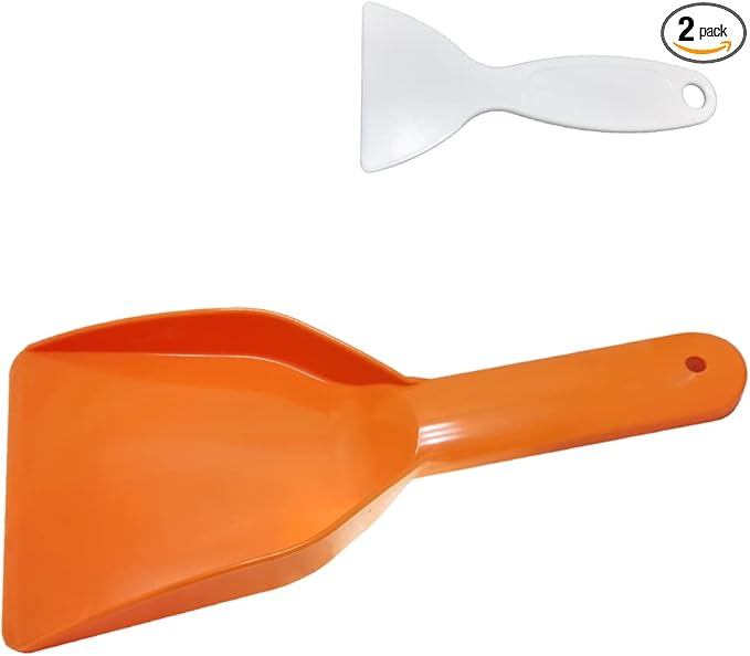 Snow Shovel Refrigerator Frost Scraper Icebox Spade Ice Scoop 2 Pack (Orange)