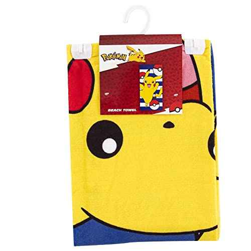 Northwest Pok?mon Beach Towel ? Pikachu and Pok? Ball Design ? 30 x 60 Inch Soft and Absorbent Towel for Bath, Pool, or Beach