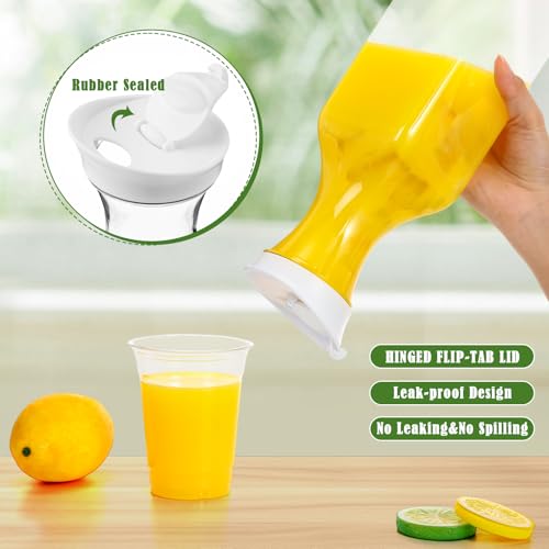 Chengu 61 Pcs Mimosa Bar Supplies 4 Pack 50 oz Plastic Water Carafe with Lid and Cups Label, Clear Pitcher with Lid Tags D...