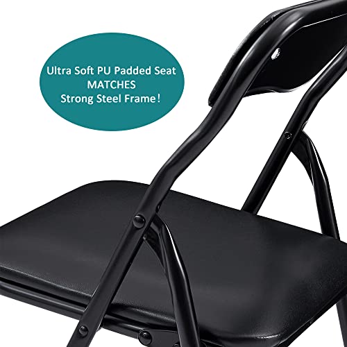 VECELO Kids Folding Activity Table and Chairs 3 Piece Set, Portable, with Ultra Soft Padded Cushion, Solid Black