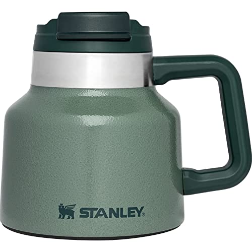STANLEY Tough-To-Tip Admiral's Mug 20 oz | Twist-on Flip Open Lid | Wide Body with Non-Skid Rubber Base | Insulated Stainl...