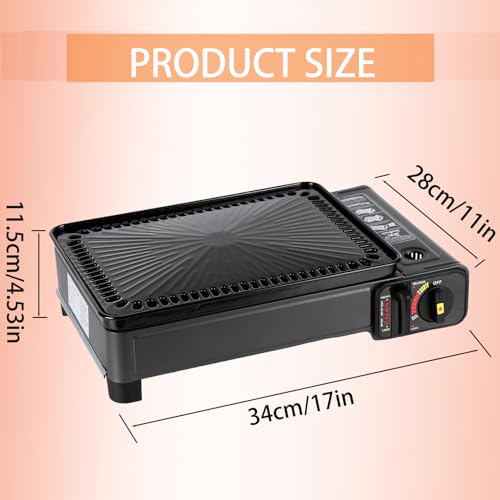 Wimdoyily Propane Grill Portable,Portable Gas Grill Butane Stove (BLACK)