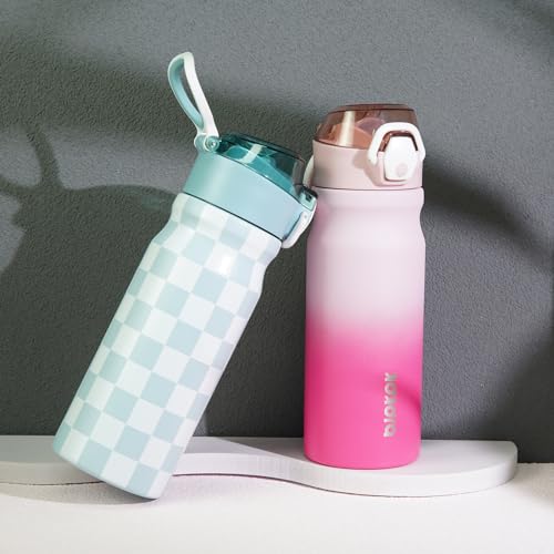 BJPKPK 18oz Insulated Water Bottle with Straw Stainless Steel Double Wall Water Bottles BPA Free Leak Proof Thermal Flask ...