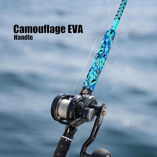 Fiblink Trolling Fishing Rod 1-Piece/2-Piece Saltwater Big Game Rod Offshore Conventional Boat Fishing Pole (6'/6'6"/7')