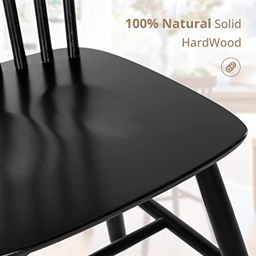 LUE BONA Windsor Dining Chair Set of 4, Spindle Back Wooden Chairs for Kitchen and Dining Room, Restaurant, Cafe, Hotel, B...