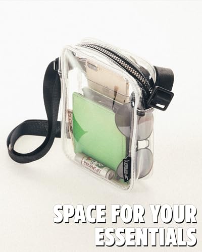 Fydelity- Cute Clear Concert Bags for Women, Small Clear Bag for Stadium Events or Festival Shoulder Bag | Transparent Cle...