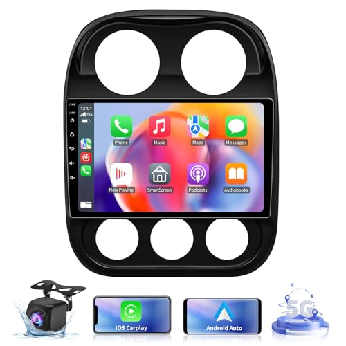 5GWiFi Upgrade Car Stereo Radio for Jeep Compass Patriot 2010 2012 2013 2014 2015 2016- Wireless Carplay and Android Auto ...