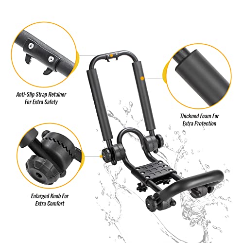 AA-Racks Double Folding J-Bar Rack for Kayak Carrier Canoe Boat Paddle Board Surfboard Roof Top Mount on Car SUV Truck Cro...