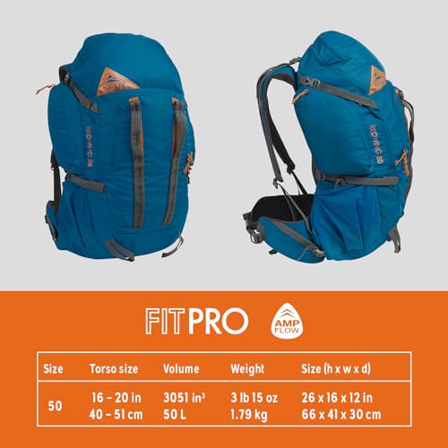 Kelty Redwing 50 – 50 Liter Internal Frame Backpack for Hiking, Backpacking, Travel, Hip Belt, Tailored Fit, 2023 (Lyons B...