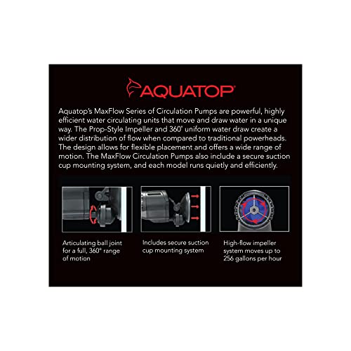 Aquatop MaxFlow Aquarium Circulation Pump 256GPH for Fish Tanks 20 to 40 gallons, CPS-1