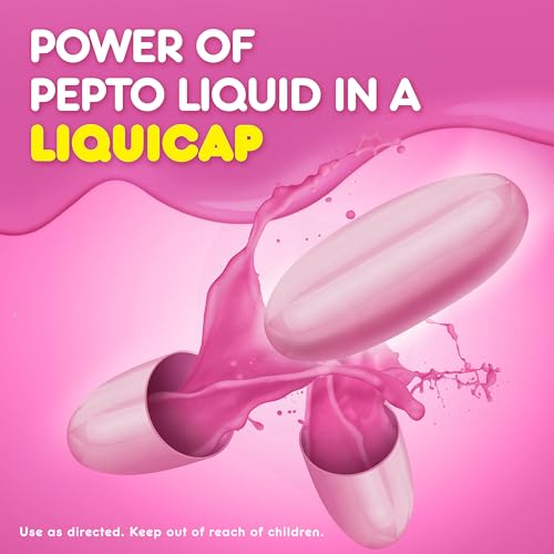 Pepto Bismol Liquicaps, Upset Stomach Relief, Nausea Relief, Heartburn Relief, Indigestion Relief, Anti Diarrhea Medicatio...