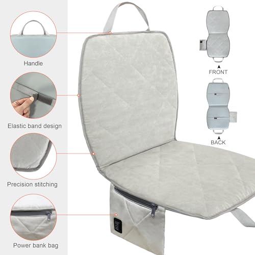 MYDAYS OUTDOOR Portable Heated Seat Cushion,Foldable Heated Stadium Seat for Bleachers,Heated Seat Pad USB Powered Heated ...
