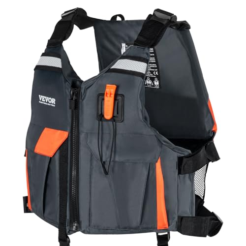 VEVOR Life Vest for Watersports (PFD), Life Jacket with Waterproof Nylon & 80N Buoyancy, Life Vest/Jacket for Any Water Ac...