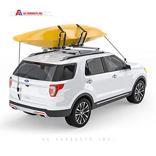 AA-Racks Double Folding J-Bar Rack for Kayak Carrier Canoe Boat Paddle Board Surfboard Roof Top Mount on Car SUV Truck Cro...