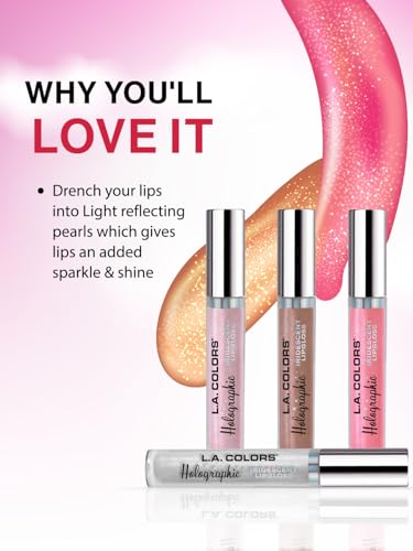 L.A. COLORS Holographic Iridescent Lipgloss, Diamond Lite CLG423