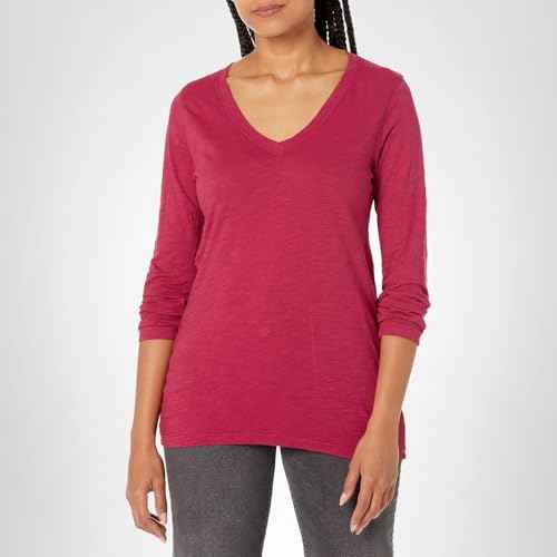 Velvet by Graham & Spencer Women's Blaire Velvet Originals V-Neck Long Sleeve Tee, Allure, Small