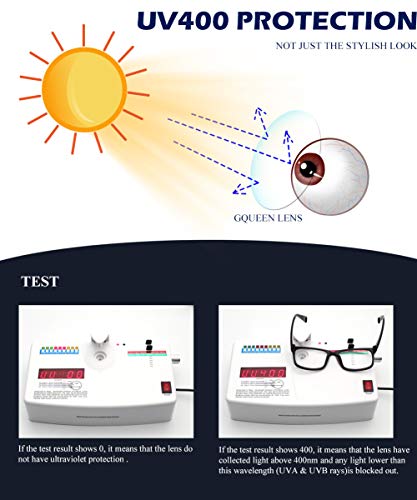GQUEEN Fake Clear Glasses Non Prescription Glasses Eyeglasses Rectangular Frame, 201512