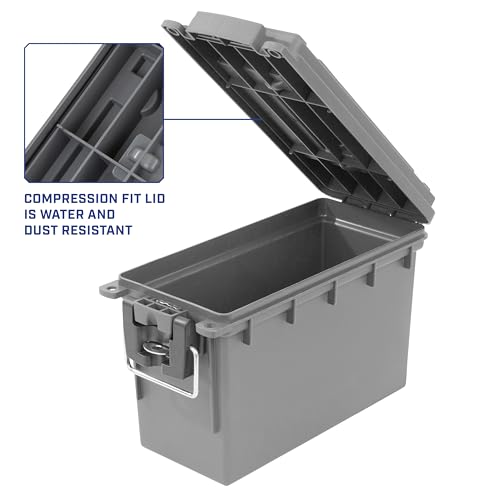 Sheffield 12628 Ammo Storage Box, Stackable .30 Cal Field Boxes, Water and Dust Resistant, Lockable Storage Box with Handl...