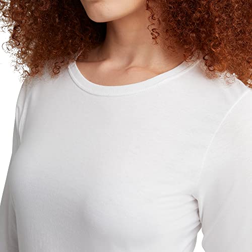 Hanes Womens Originals Long Sleeve Cotton T-Shirt, Lightweight Crewneck Tee, Modern Fit