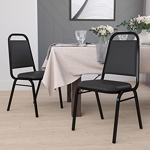 Flash Furniture Hercules Series Trapezoidal Vinyl Banquet and Event Chairs, Commercial Event Chairs with Padded Seats and ...