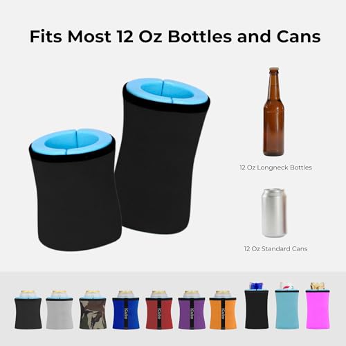 iCube Wrapsulator Black Regular Can Cooler: Insulated Drink Holder & Premium Beer Chiller for 12oz Cans