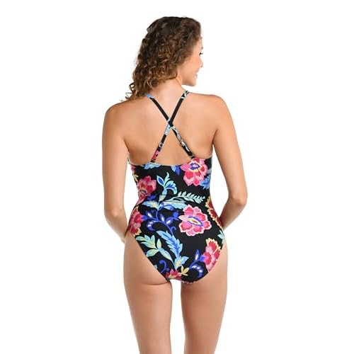 La Blanca Women's One Piece Swimsuit Plunge Tummy Control Bathing Suit