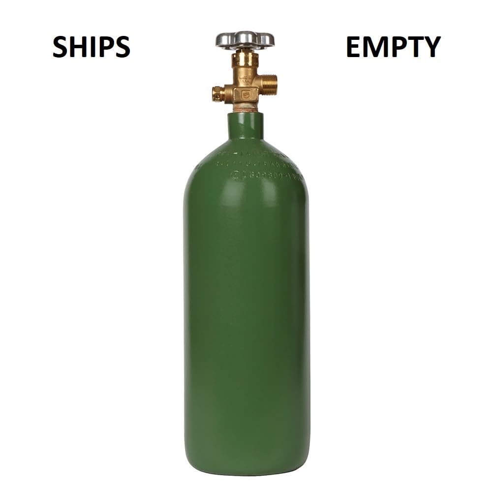 20 cu ft Steel Oxygen Cylinder - CGA540 Valve - DOT Approved