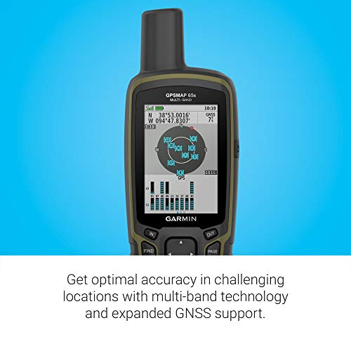 Garmin GPSMAP 65s, Button-Operated Handheld with Altimeter and Compass, Expanded Satellite Support and Multi-Band Technolo...