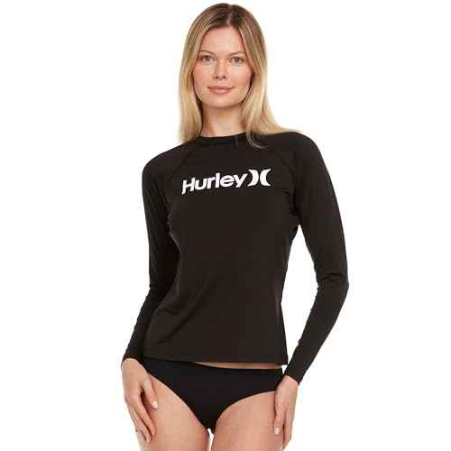Hurley Rash Guard for Women, Womens Rash Guard Long Sleeve Shirts, Rashguard Swim Shirt Women UPF 50+ SPF & UV Protection