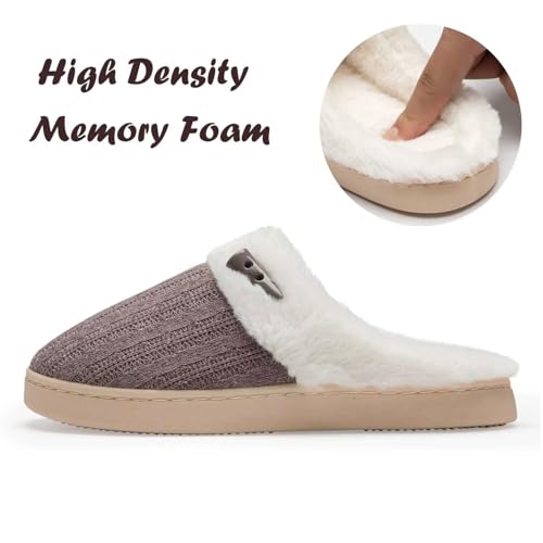 NineCiFun Women's Slip on Fuzzy Slippers Memory Foam House Slippers Outdoor Indoor Warm Plush Bedroom Shoes Scuff with Fau...