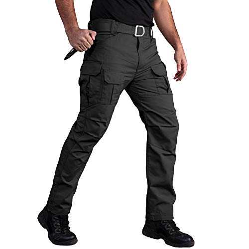 CARWORNIC Gear Men's Tactical Cargo Pants Waterpoof Lightweight Rip Stop EDC Military Combat Trousers