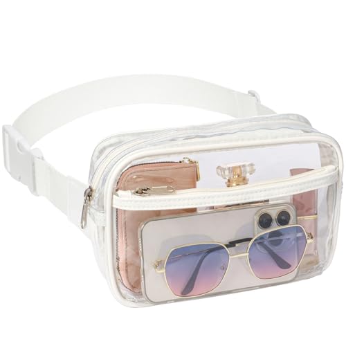 Veckle Clear Fanny Pack Stadium Approved - Plus Size Only 35" - 51" Transparent Belt Bag for Women Crossbody Clear Bag for...