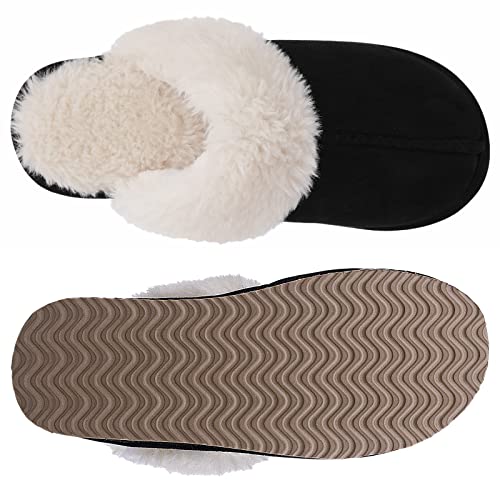Litfun Women's Fuzzy Memory Foam Slippers Fluffy Winter House Shoes Indoor and Outdoor