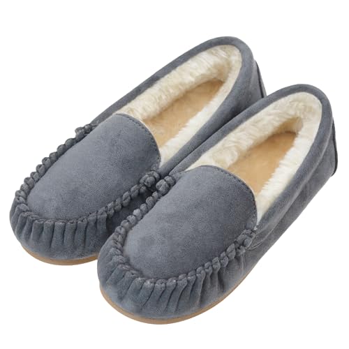 Vonair Womens Moccasin Slippers Cozy Memory Foam Slippers Indoor & Outdoor Fuzzy Slip On Warm House Shoes for Women