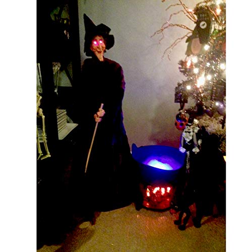 Akeydeco Halloween Party Mist Maker,Ultrasonic Water Pond Fountain Fogger 9 LED Red Yellow and Blue Light Flashes Aluminum...