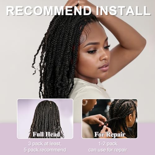 Afro Kinkys Bulk Human Hair Kinky-Curly 100% Real Human Hair for Twist, Braiding, Dreadlocks & Sister Locs, Natural Soft Pre Fluffed, Can Be Dyed Bleached (#1B Natural Black, 22 Inch)