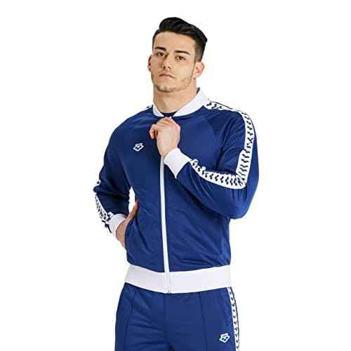 ARENA Men's Team Relax IV Track Jacket Front Zip Side Pockets Warm-Up Top Lightweight Athletic Retro Cool Bomber Jacket