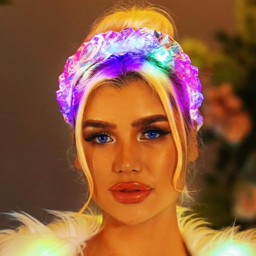 CAKURE Light Up Headbands Led Headband Glow Costume Hair Accessories for Women and Girls