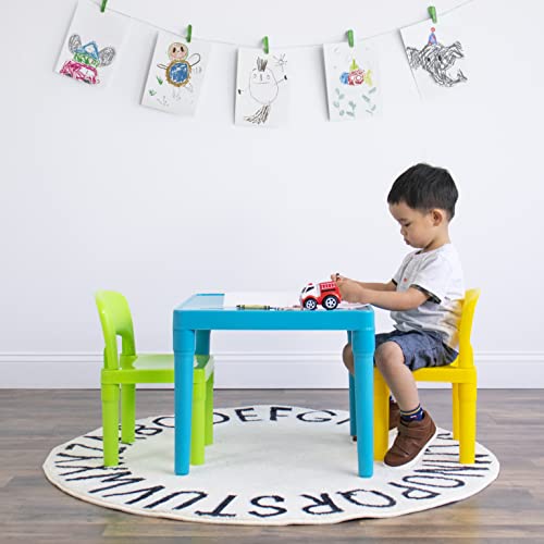Humble Crew Kids Table and 2 Chair Set, Aqua Table with Chairs - Sturdy Toddler Activity Table for Playtime, Arts, Crafts,...