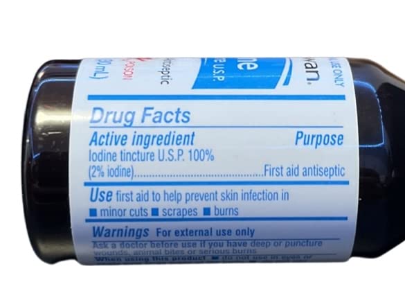 Swan Iodine Tincture First Aid Antiseptic 2% Iodine USP, 1 Oz Bottle, 2 pack