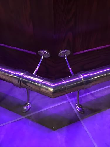 Stylentdecor Bar FootRail 135 Deg Elbow - Complete Undercounter Mount Hardware - Brass Polished 2 Inch