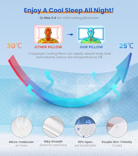 Ultra Pain Relief Cooling Pillow for Neck Support, Adjustable Cervical Pillow Cozy Sleeping, Odorless Ergonomic Contour Me...