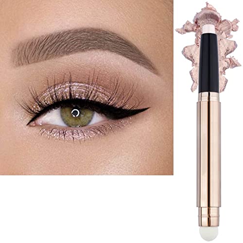 SAUBZEAN Light Gold Eyeshadow Stick Makeup, Waterproof Hypoallergenic Long Lasting Crayon, Glitter Primer Palette Shimmer ...