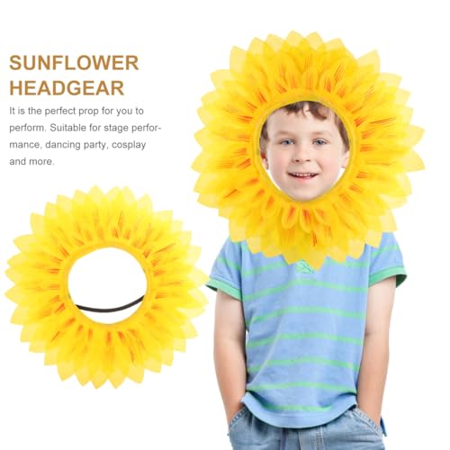 Vicasky Sunflower Head Cover for Kids Fun Sunflower Costume Accessory for Parties Festivals and Role Play Easy to Wear Per...