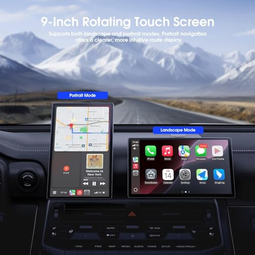 Avylet 9" CarPlay Screen for Car with Apple CarPlay & Android Auto, Portrait & Landscape Mode, Touchscreen & Backup Camer...