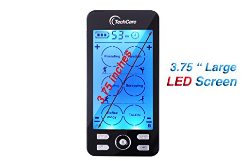 TechCare TENS EMS Muscle Stimulator – Dual Channel Rechargeable Unit with 24 Modes & 20 Intensity Levels for Pain Relief, ...