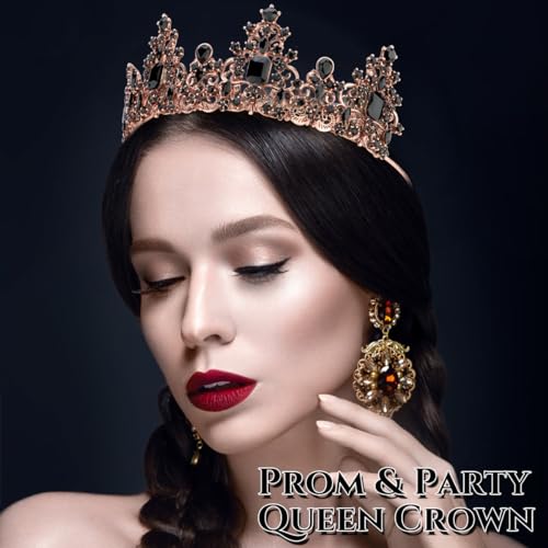 Didder Gothic Black Tiaras and Crowns for Women Princess Crown for Girls Halloween Medieval Renaissance Costume Party Acce...